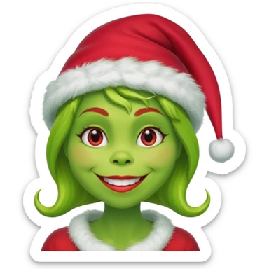 Grinch woman sticker