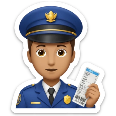 Ticket inspector with punch,Train Crew. sticker