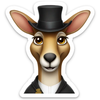 Kangaroo dressed as a rabbi sticker