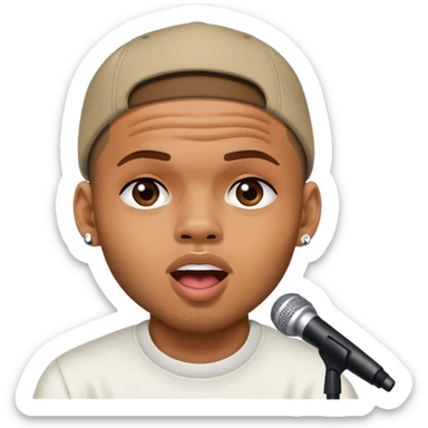 Hyper Realistic Chris Brown on stage singing  sticker