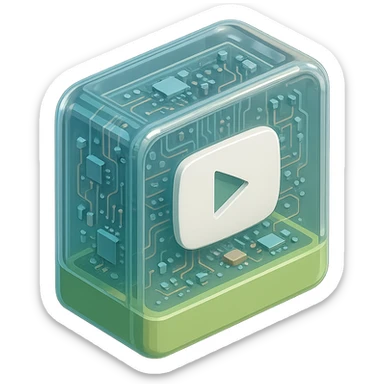 white YouTube play button inside a garden box sticker