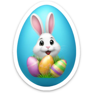 easter egg with a bunny all in Easter theme sticker