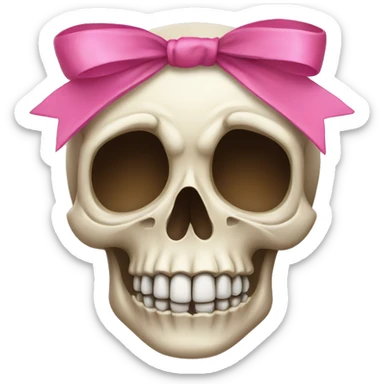 Skull with a pink bow sticker