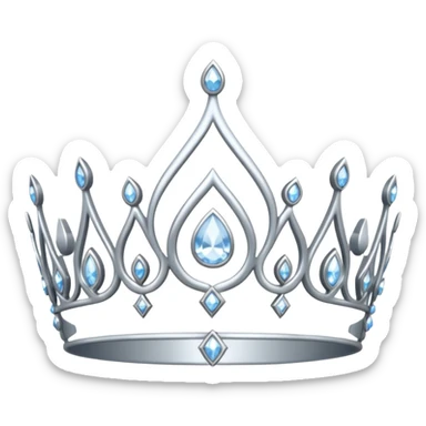 iced silver tiara with diamonds sticker