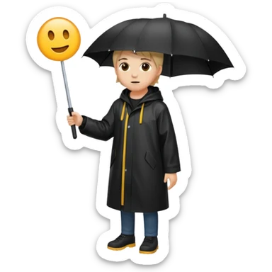 black Raincoat Pedestrian  sticker