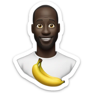 Omar Sy with eating a banana sticker