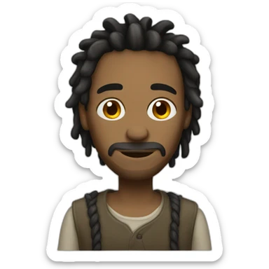 man with dread sticker