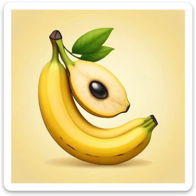 Un plátano con ojos y extremidades negras  sticker