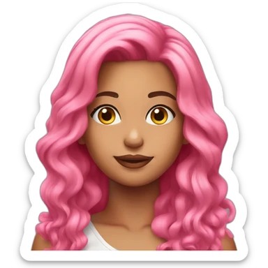 Karol G with pink hair sticker