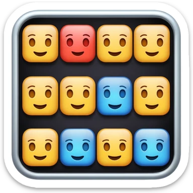 uzun bir emoji olsun böyle 8 tane emoji yan yana olsun kare kare yan yana olsu hepsi sticker