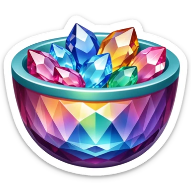 a bowl of colorful blinged crystal sticker