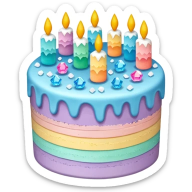 Three layer pastel cake adorned with overflowing raw crystals  sticker