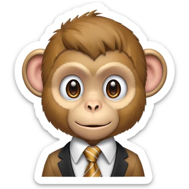 Un singe avec des boucles d’oreilles et une cravate sticker