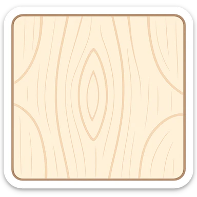 Edit the image to show a light birch wood texture, minimal style, with no background (transparent). Keep the texture subtle and minimalistic. sticker
