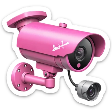 Security Camera pink with graffity sticker