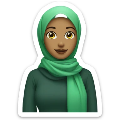 Hijabi girl in Northern lights  sticker