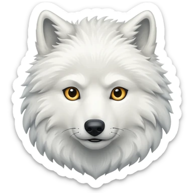 White wolf emoji sticker