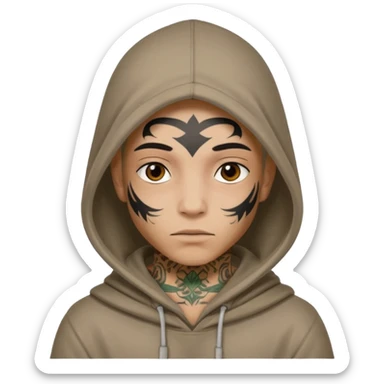 Con capuchas y tatuajes en la cara sticker