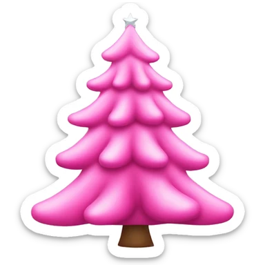 Christmas pink tree sticker