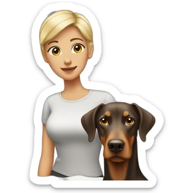 Rubia con doberman sticker