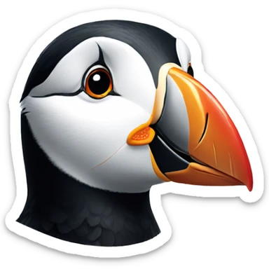 puffin head sticker