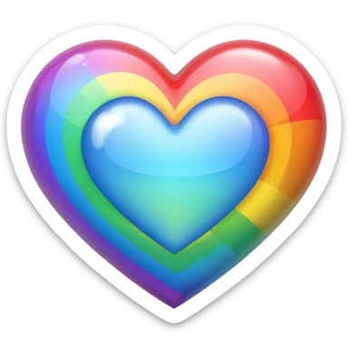 heart with a rainbow holographic fill sticker