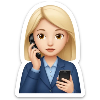 Admin girl working with phone sticker