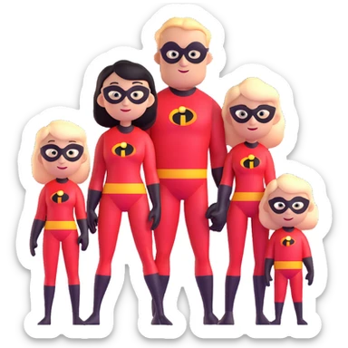Incredibles superhero family sticker