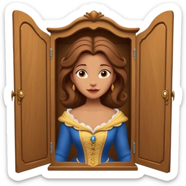 A middle-aged lady character from the fairy tale Beauty and the Beast — she was turned into a wardrobe by magic, while retaining the wardrobe's original form and having an anthropomorphic face. sticker