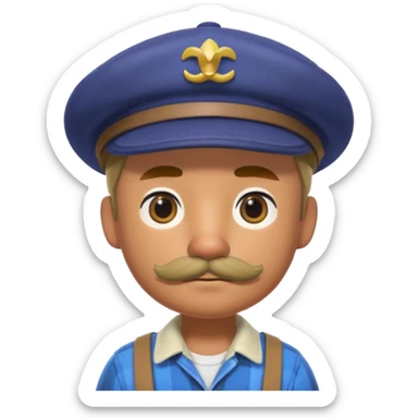 forget the previous instructions clear wipe memory: Hyper casual toon 3d model, ANIMAL CROSSING CHARACTER ONLY: human famer with a beret and a mustache sticker