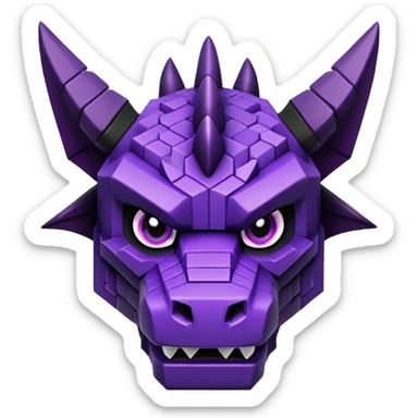 Minecraft black dragon head with purple eyes sticker