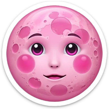 Pink moon sticker