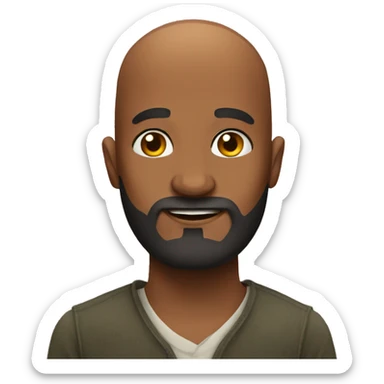 bald beard african sticker