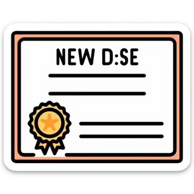 Birth certificate document with name and date fields sticker