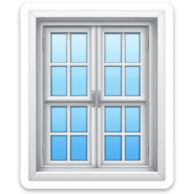 generate white open window with interior background sticker