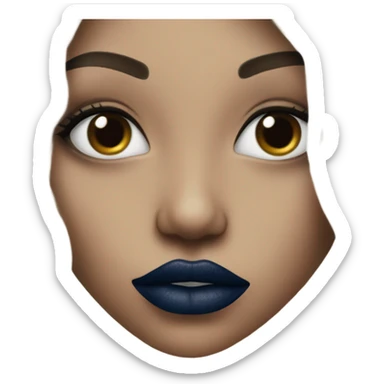 realistic dark blue lips sticker