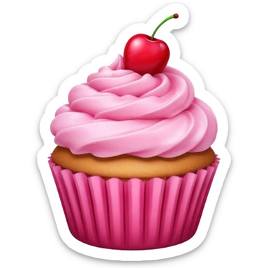 pink cupcake with a cherry on top sticker