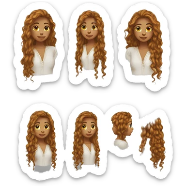Ado fille métisse cheveux long et boucle sticker