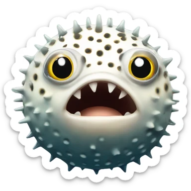 Pufferfish broke neck sticker