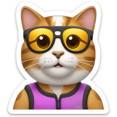 smiling-cat-with-cyclist-sunglasses sticker