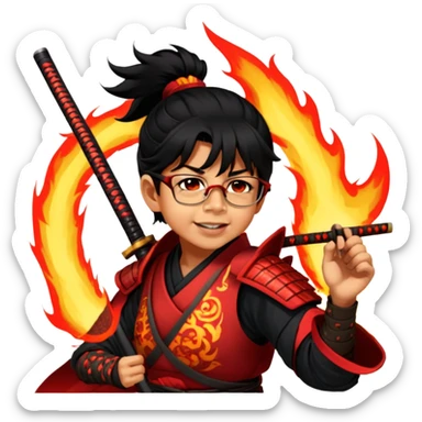 Fire-Wielding Samurai sticker
