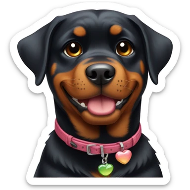Rottweiler but make it really cute and add cute accessories  sticker