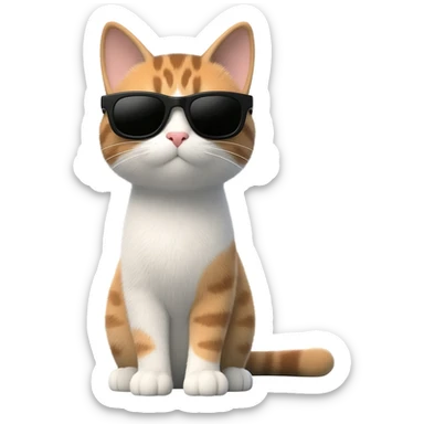 Cat wearing sunglasses sticker