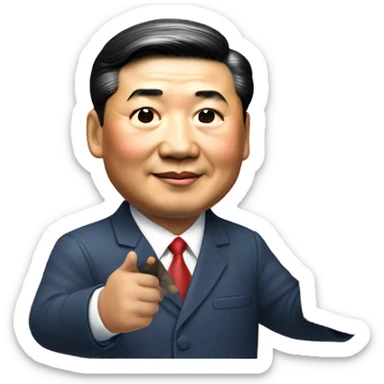 Xi Jinping holds a container in his hands sticker