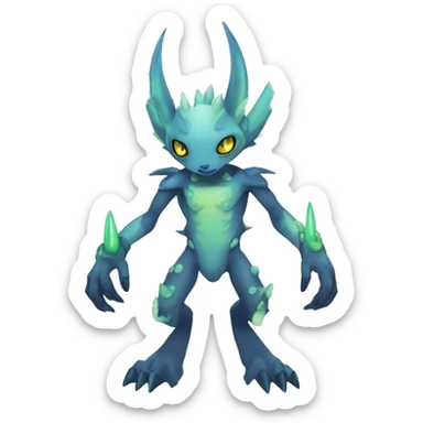 cute cool edgy ethereal alien punk Digimon-Fakemon-animal full body sticker