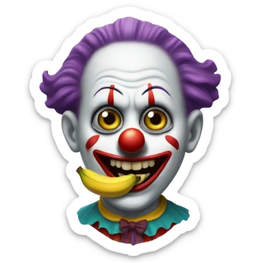 Creepy clown with banana sticker