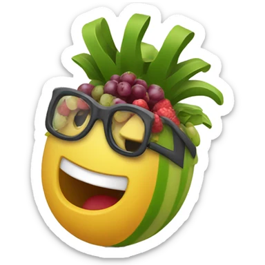 Tubarão com fruta sticker