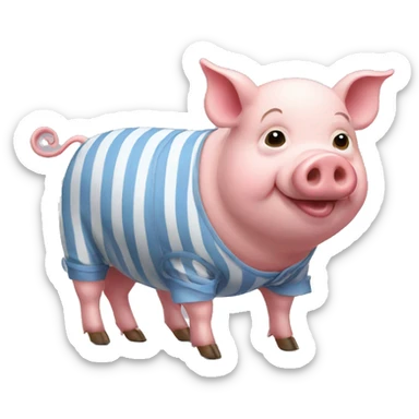 Pig with striped trousers sticker