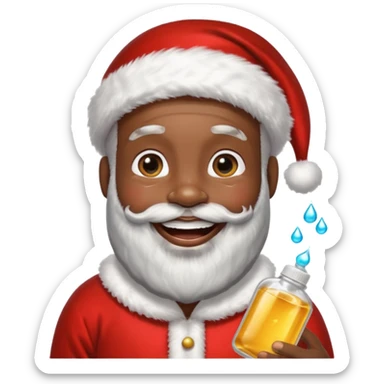 black Santa with baby oil sticker