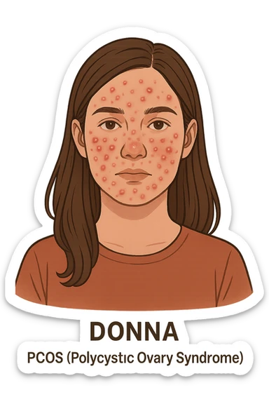 dONNA CON PCOS CON ACNE INFIAMMATA sticker